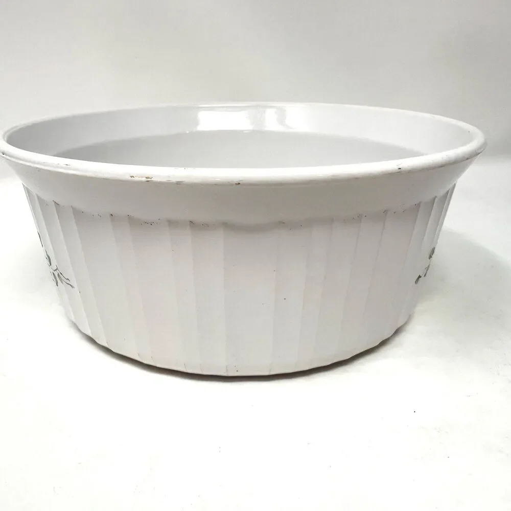 Vintage Corning Ware Callaway Ivy F-5-B 1.6 Liter Round Fluted Casserole Dish